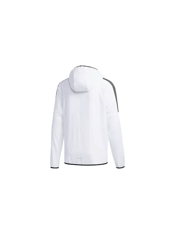 Куртка casual sports contrasting colors hooded woven jacket white Adidas — изображение 2 из 4, белый