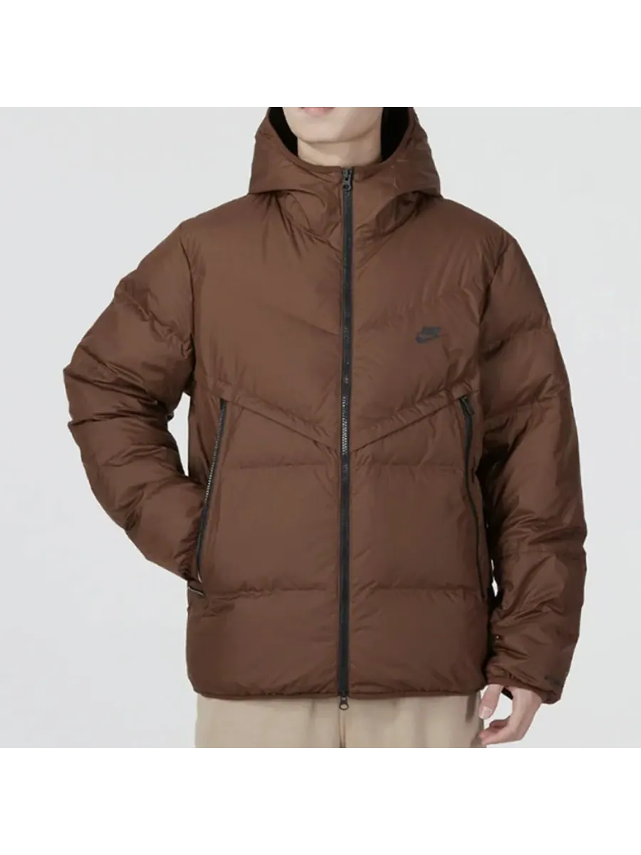 Куртка Nike Hooded Puffer — изображение 3 из 4, темно-коричневый