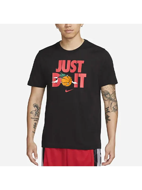 Футболка Nike Just Do It Alphabet Printing Round Neck Short Sleeve Black — изображение 4 из 4, мульти