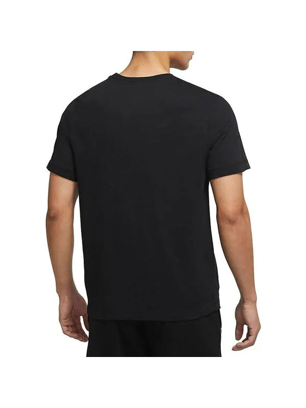 Футболка Men's Nike Flowers Large Logo Casual Sports Solid Color Round Neck Short Sleeve Black — изображение 4 из 4, мульти