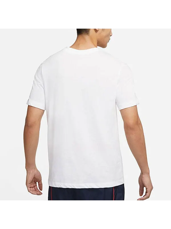 Футболка Men's Nike Flowers Large Logo Casual Sports Solid Color Round Neck Short Sleeve White — изображение 4 из 4, мульти