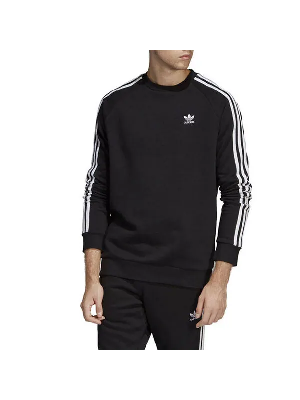 Толстовка adidas originals adidas 3-Stripes Crewneck Sweatshirt — изображение 3 из 4, черный