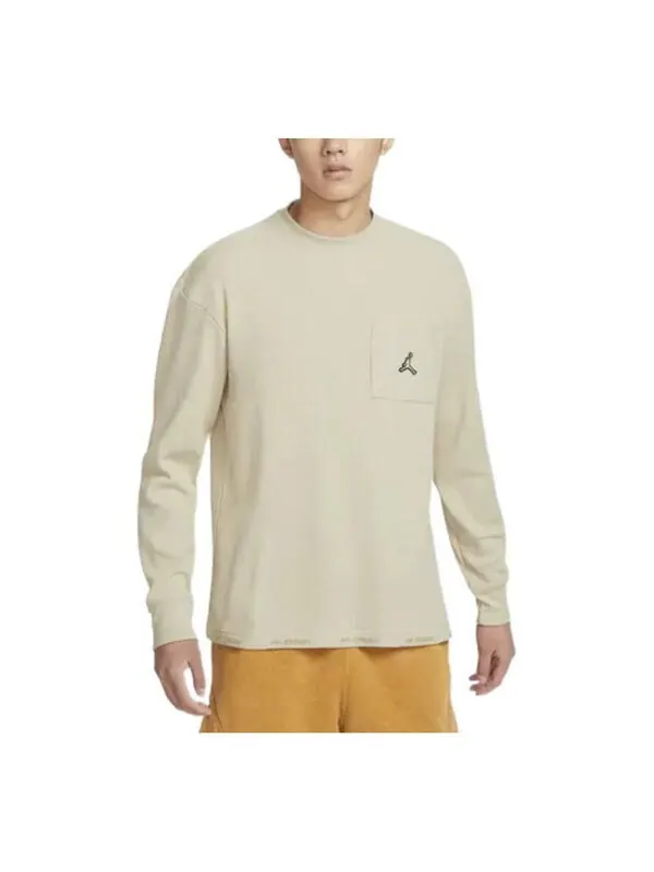 Футболка Air Jordan Essential Winter Long Sleeve T-Shirt 'Beige' — изображение 1 из 3, бежевый