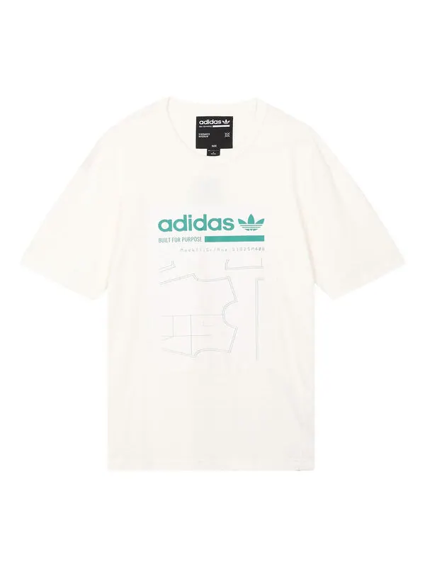 Футболка оригинальные с графическим принтом логотипа, короткий рукав, Adidas — изображение 1 из 4, белый