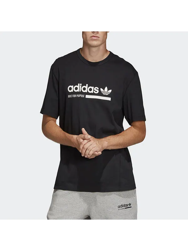 Футболка originals printing logo short sleeve black Adidas — изображение 3 из 4, черный