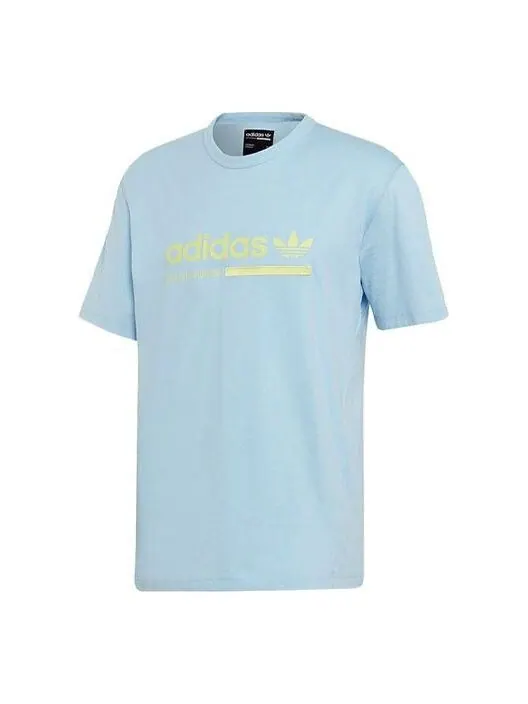 Футболка originals logo sports round neck short sleeve blue Adidas — изображение 1 из 4, синий