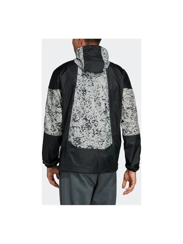 Куртка adidas originals Splicing logo Printing Casual Hooded Jacket Black White Colorblock — изображение 1 из 2, белый