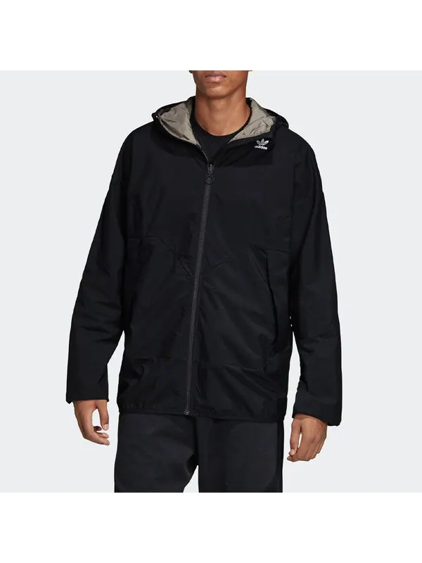 Куртка originals wb karkaj outdoor sports waterproof hooded windbreaker jacket black Adidas — изображение 3 из 4, черный