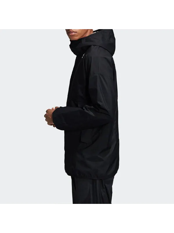 Куртка originals wb karkaj outdoor sports waterproof hooded windbreaker jacket black Adidas — изображение 4 из 4, черный