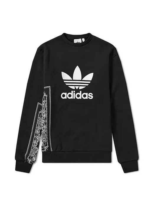 Толстовка originals round neck pullover black Adidas — изображение 1 из 4, черный