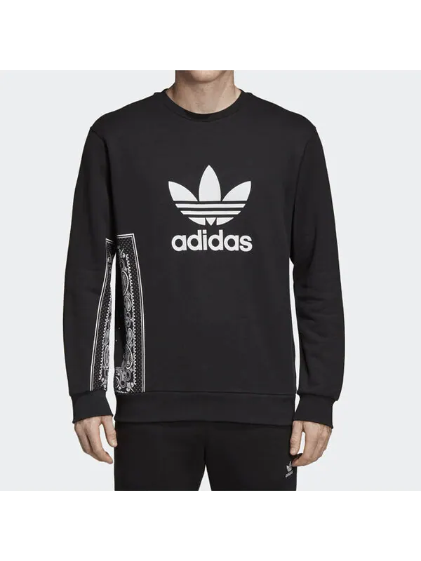 Толстовка originals round neck pullover black Adidas — изображение 2 из 4, черный