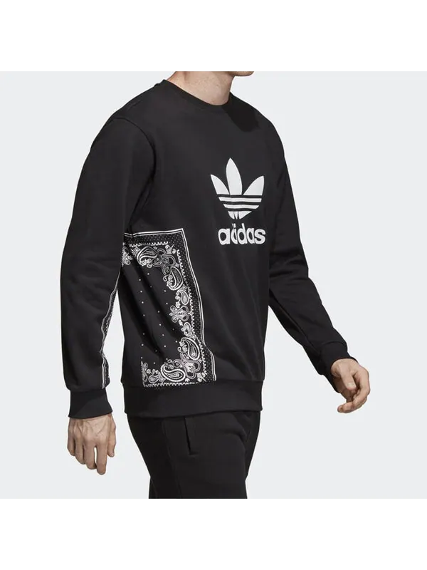 Толстовка originals round neck pullover black Adidas — изображение 4 из 4, черный