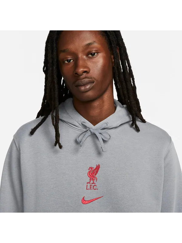Толстовка Nike Liverpool Club Pullover Hoodie 'Grey' — изображение 2 из 4, серый