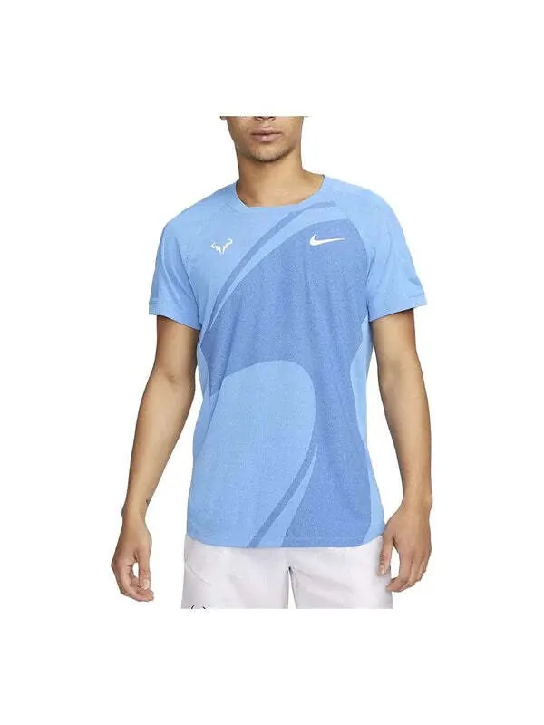 Футболка Nike Dri-Fit RAFA Short-sleeve Tennis T-Shirts 'Blue' — изображение 1 из 4, синий/мульти