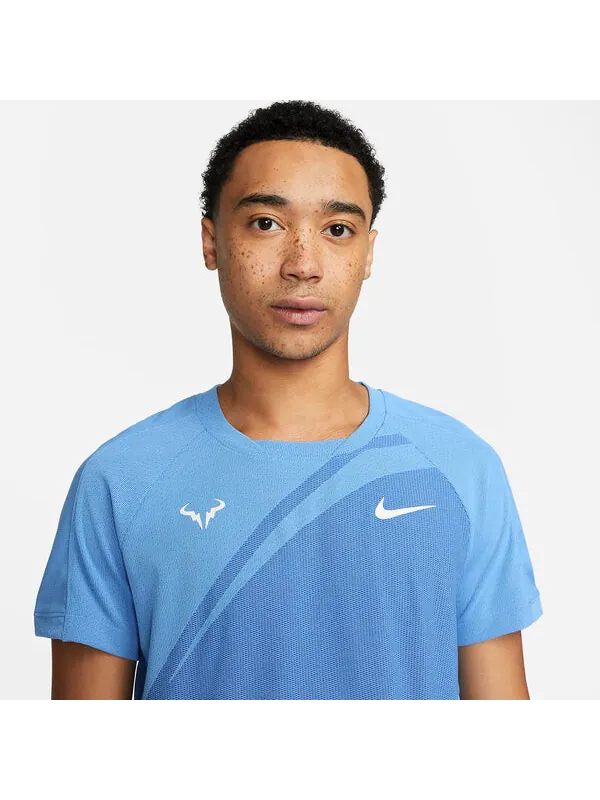 Футболка Nike Dri-Fit RAFA Short-sleeve Tennis T-Shirts 'Blue' — изображение 2 из 4, синий/мульти