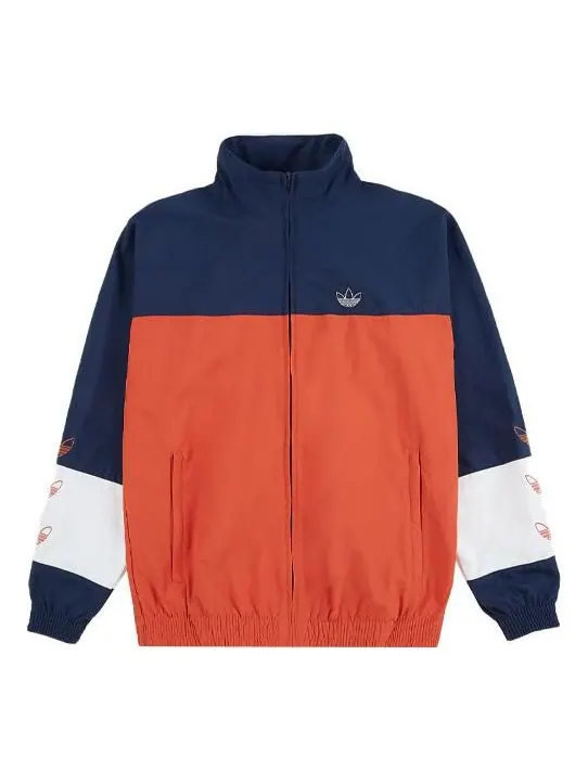 Куртка originals casual cozy stand collar jacket blue colorblock Adidas — изображение 1 из 4, синий, мульти