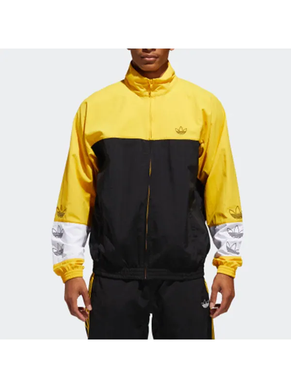Куртка men's originals blocked warm up yellow black colorblock 'black bold gold' Adidas — изображение 3 из 4