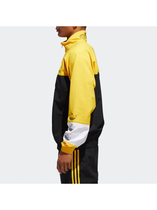 Куртка men's originals blocked warm up yellow black colorblock 'black bold gold' Adidas — изображение 4 из 4