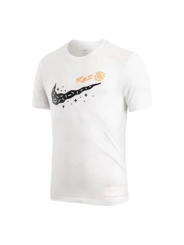 Футболка Men's Nike Printing Large Logo Casual Round Neck Short Sleeve White T-Shirt — изображение 1 из 3, мульти