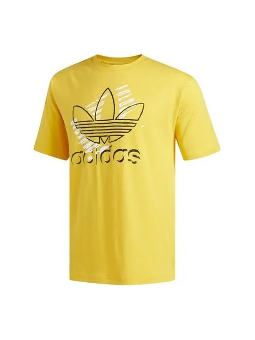 Футболка originals trefoil art tee logo tee Adidas — изображение 1 из 4, желтый