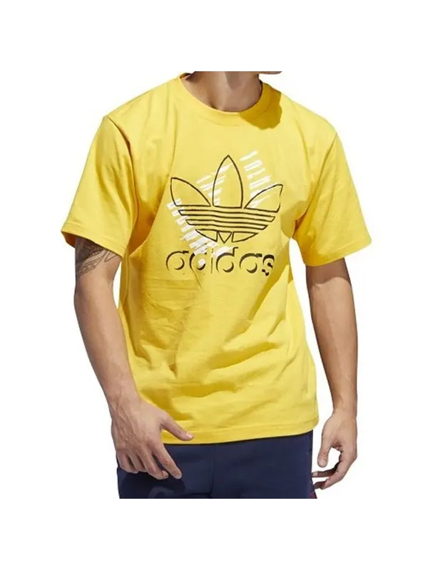 Футболка originals trefoil art tee logo tee Adidas — изображение 3 из 4, желтый