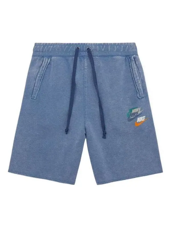 Шорты men's alphabet logo straight loose casual shorts blue Nike — изображение 1 из 2, мульти