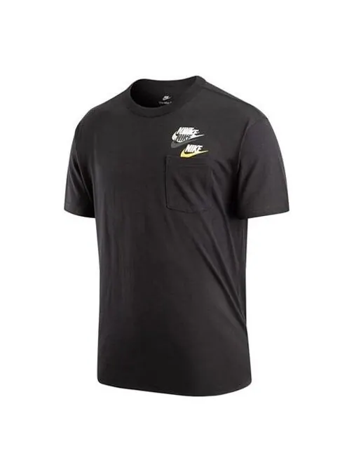 Футболка Men's Nike As Nsw Tee Prem Pocket Casual Breathable Round Neck Logo Solid Color Short — изображение 1 из 3, мульти