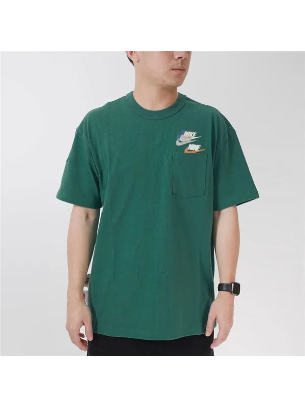 Футболка Men's Nike Logo Pattern Round Neck Short Sleeve Green T-Shirt — изображение 4 из 4, мульти
