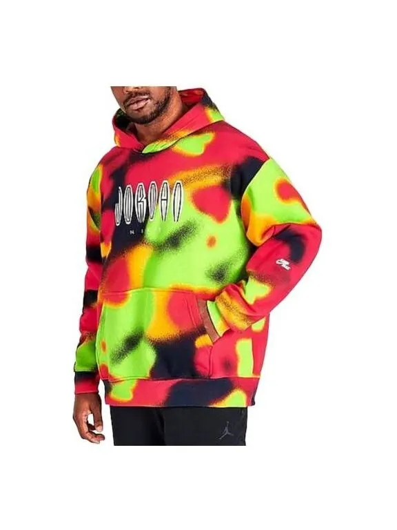 Толстовка Air Jordan Flight Mvp Fleece Hoodie 'Red Green' — изображение 1 из 3, мульти