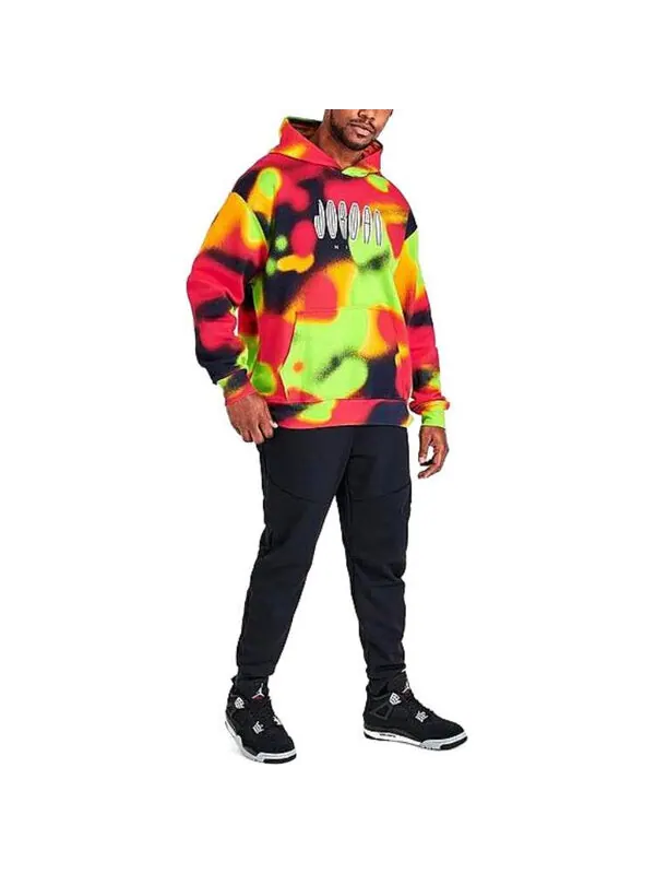 Толстовка Air Jordan Flight Mvp Fleece Hoodie 'Red Green' — изображение 3 из 3, мульти