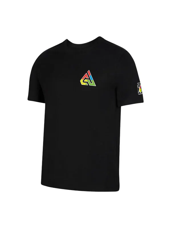 Футболка Nike Back Logo Pattern Printing Round Neck Casual Short Sleeve Black — изображение 1 из 4, мульти