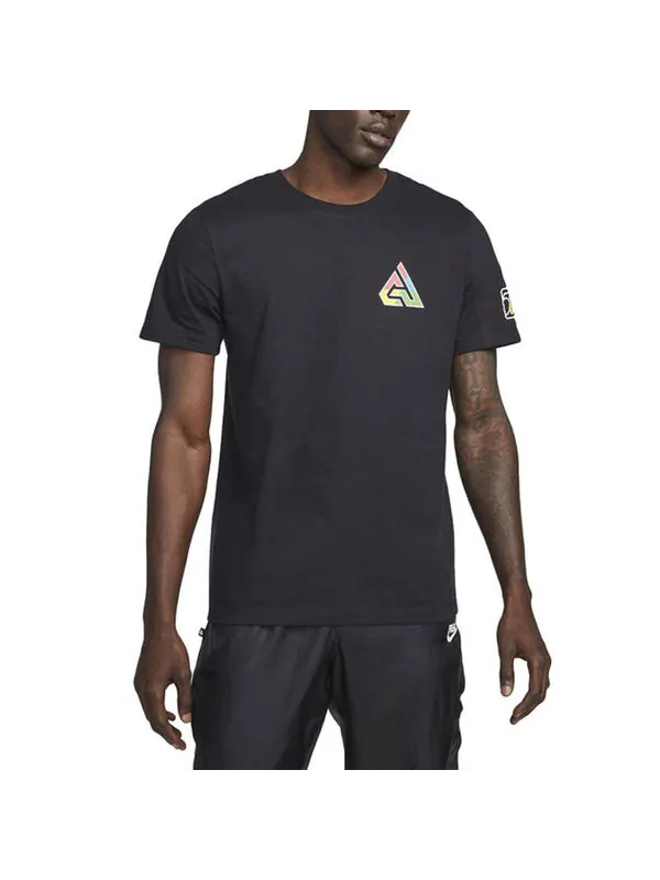 Футболка Nike Back Logo Pattern Printing Round Neck Casual Short Sleeve Black — изображение 4 из 4, мульти