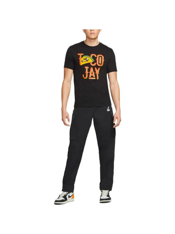 Футболка Men's Air Jordan Alphabet Printing Round Neck Short Sleeve Black T-Shirt — изображение 2 из 4, мульти