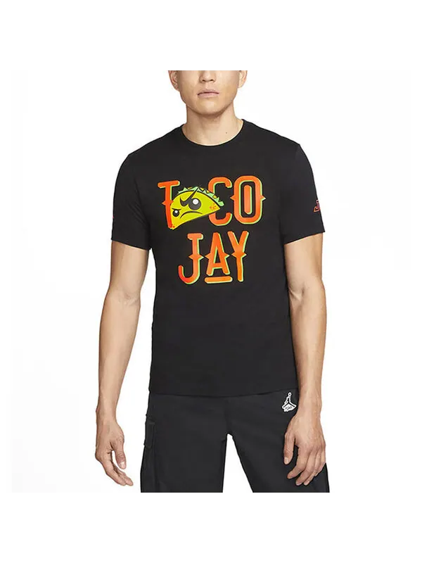 Футболка Men's Air Jordan Alphabet Printing Round Neck Short Sleeve Black T-Shirt — изображение 3 из 4, мульти