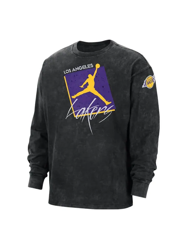 Футболка los angeles lakers courtside statement edition футболка с длинным рукавом Air Jordan — изображение 1 из 2