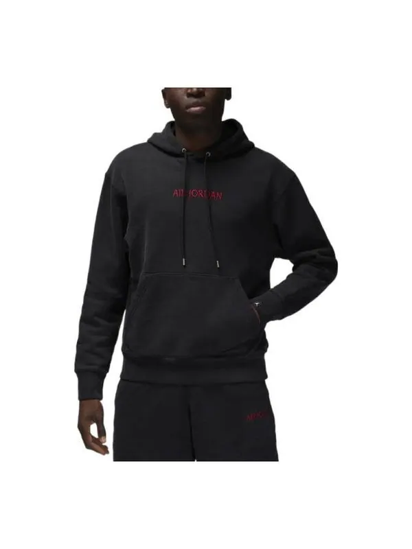 Толстовка Air Jordan Wordmark Fleece Hoodie 'Black' — изображение 1 из 3, черный