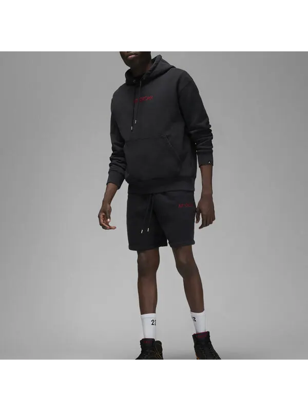 Толстовка Air Jordan Wordmark Fleece Hoodie 'Black' — изображение 2 из 3, черный