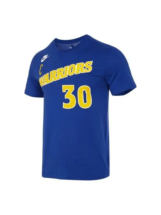 Футболка Nike x NBA Gold State Warriors Stephen Curry T-Shirt 'Blue' — изображение 1 из 2, синий/мульти-/золотистый