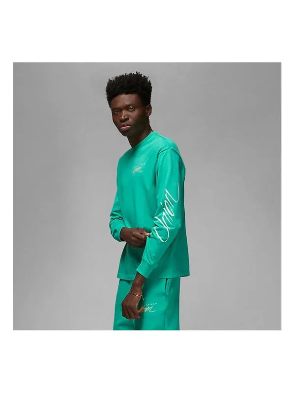 Футболка Air Jordan Long-Sleeve Tee x Union 'Kinetic Green' — изображение 1 из 4, зеленый/белый