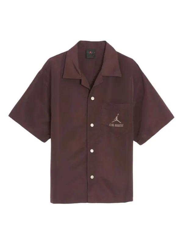 Футболка Air Jordan x A Ma Manire Logo Warm Up Shirt (Asia Sizing) 'Mahogany' — изображение 1 из 4, махагони