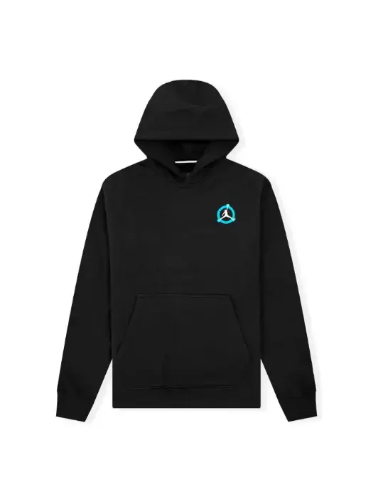 Толстовка Air Jordan Flight MVP Fleece Pullover Hoodie 'Black Lush Orange' — изображение 1 из 4, черный/оранжевый