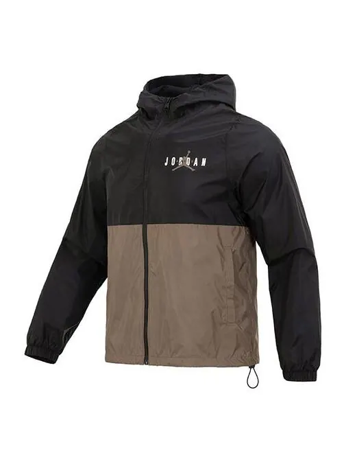 Куртка Air Jordan Esstenials HBR Woven Jacket 'Black Brown' — изображение 1 из 4, черный коричневый