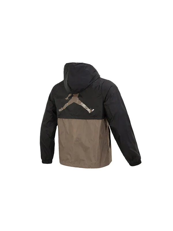 Куртка Air Jordan Esstenials HBR Woven Jacket 'Black Brown' — изображение 2 из 4, черный коричневый