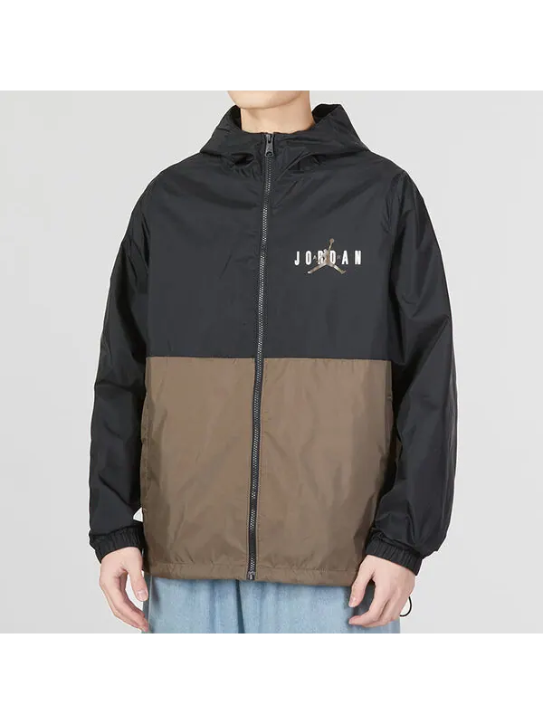 Куртка Air Jordan Esstenials HBR Woven Jacket 'Black Brown' — изображение 3 из 4, черный коричневый