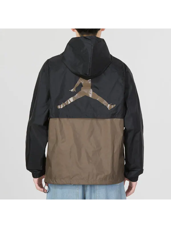 Куртка Air Jordan Esstenials HBR Woven Jacket 'Black Brown' — изображение 4 из 4, черный коричневый