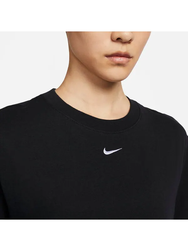 Платье (WMNS) Nike Sportswear Essential Short-sleeve T-Shirt Dress 'Black' — изображение 3 из 4, черный