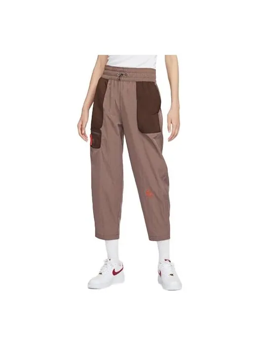 Спортивные брюки (WMNS) Nike Sportswear City Utility High-Waist Woven Pants 'Brown' — изображение 1 из 6, коричневый