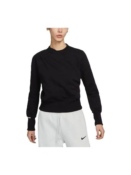 Свитер с круглым вырезом повседневная спортивная толстовка Nike — изображение 1 из 4, черный