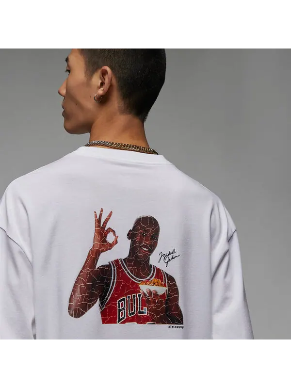 Футболка Air Jordan Flight MVP Long Sleeve T-Shirt 'White' — изображение 4 из 4, белый/мульти