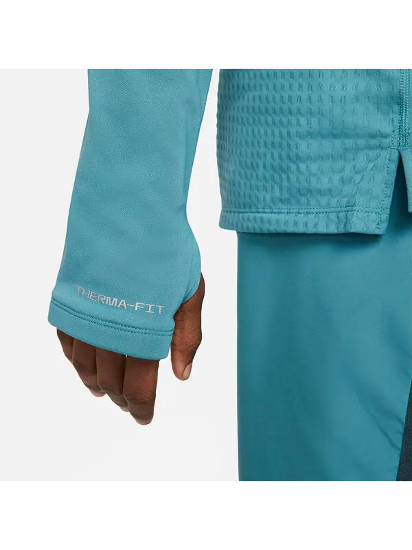 Футболка Nike Therma-Fit Run Division 1/2 Zip Running Top 'Mineral Teal' — изображение 3 из 4, бирюзовый